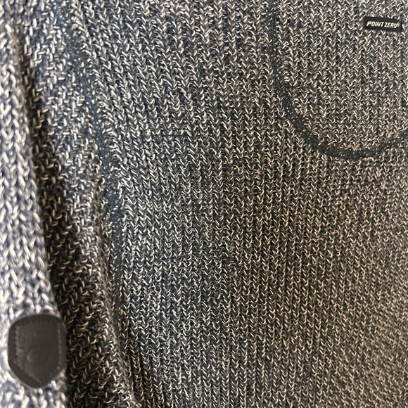 Point Zero men grey sweater,M, black label chunky knit ,cotton 100% - Picture 8 of 14